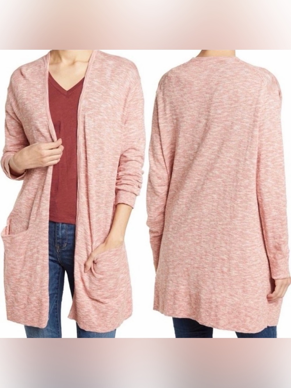 Madewell Summer Ryder Cardigan- Marled Rose